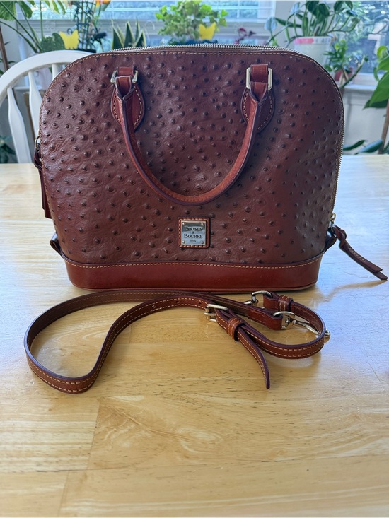 Dooney & Bourke Handbags - Dooney & Bourke Ostrich Zip Satchel
